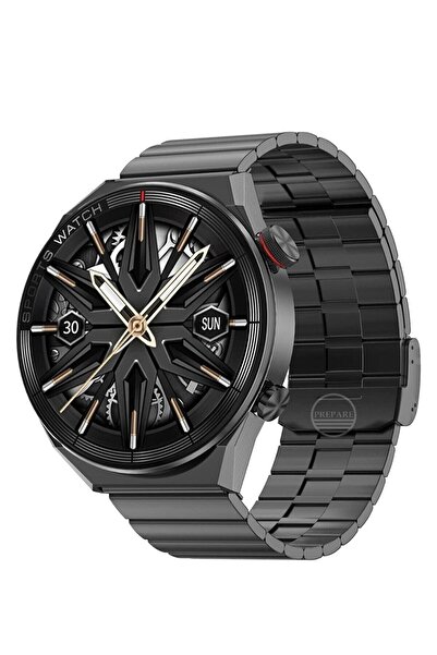 teknotrust Siyah Smart Watch Ips Tam Hd Ekran Dt3 Mate Sesli Asistan Nfc Bluetooth Akıllı Saat Yeni Nesil Çift