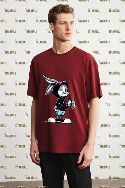 aynewmoda Голяма тениска с принт на заек