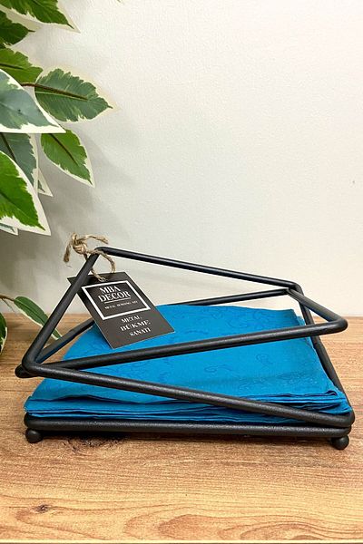 mba decor metal bending art Черен държач за салфетки от неръждаема стомана, декорация за кухненска маса