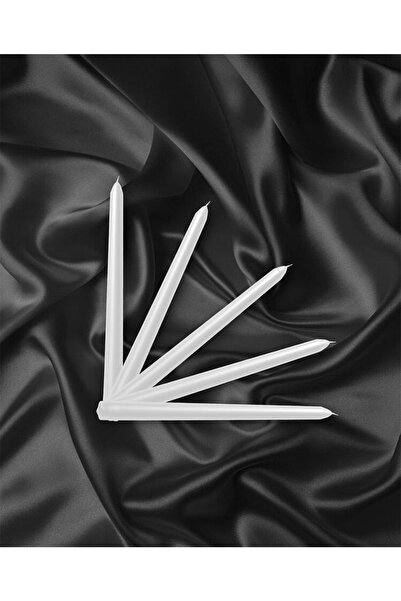 MORLİDO Mum Şamdan Mum Inci 5 Li Şamdan Parlak Mum Sedefli Kaplama Gövde Uzun...