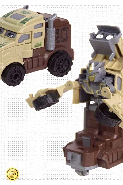 OMZ Sürtmeli Robota Dönüşen Tır D400-34 Kız Cocuk Erkek Cocuk Montessori Oyuncaklar Egitici