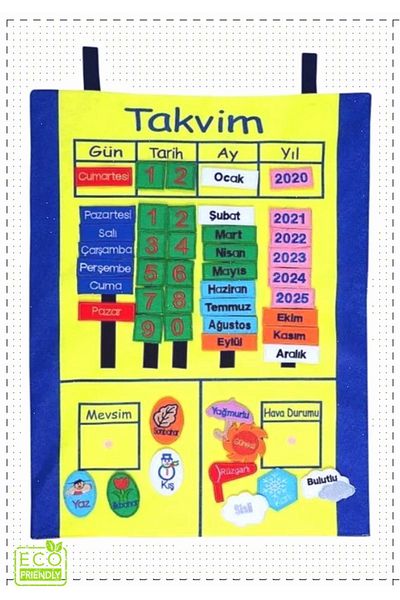 OMZ Boys' and Girls' Montessori Toys - Calendar Velcro Board