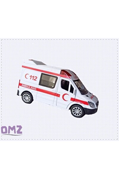 OMZ Metal Büyük 17Cm Ambulans Çekbırak Kız Cocuk Erkek Cocuk Oyuncak Egitici ...