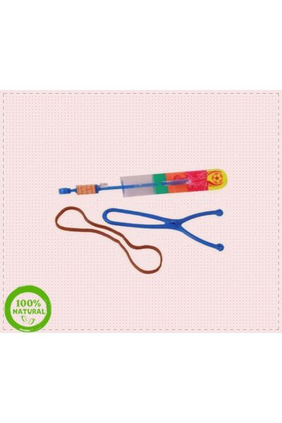 OMZ Led Işıklı Elastik Sapan Helikopter Mancınık Roket Eğlenceli Oyuncak Yeni Model Kız Cocuk Erkek Coc