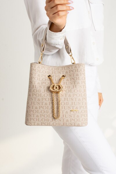 Just Polo Long Strap 3 Compartment Monogram Printed Women's Hand and Shoulder Bag - PBU5602