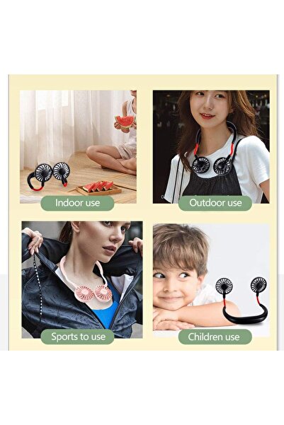 JUNGLEE BOYUNLUK FAN ŞARJLI VANTİLATÖR BOYUN FANI SERİNLETİCİ MİNİ VANTİLATÖR