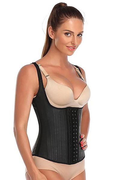 Dr. Fitto Latex Steel Underwire Clasp Body Shaping Strap Type Corset Black Dr301