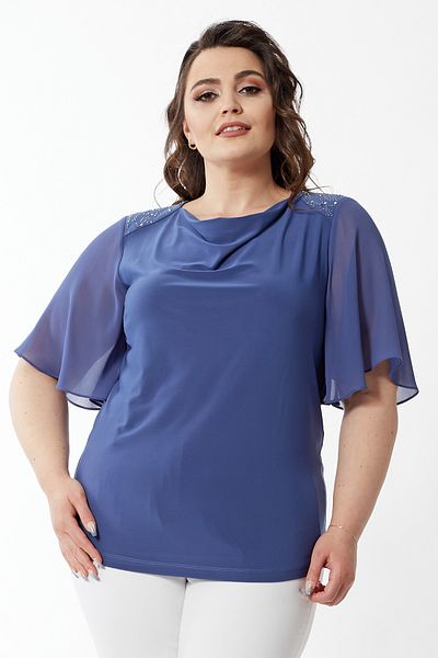 Plus size navy blue blouse shop