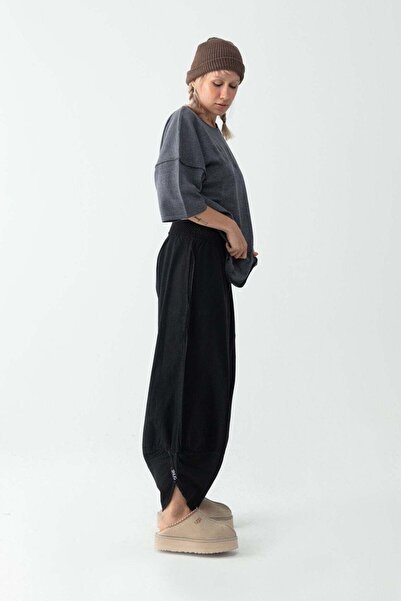 snugbrandwear Night Baggy Women's Pants Elastic Waist Oversize Pants High Waist Black Pants