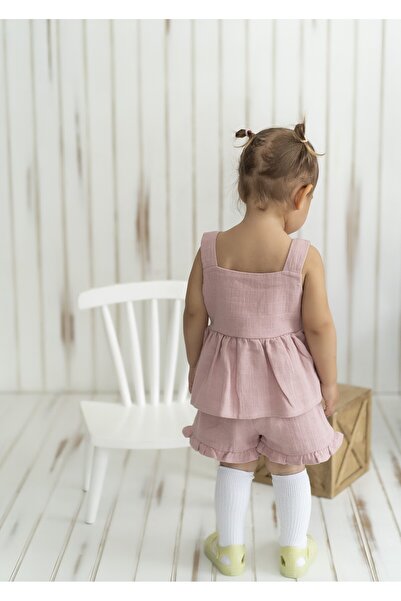 Kirazkids Stylish Strappy Muslin Shorts Set