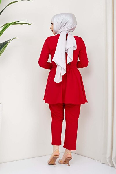marwella Aycan Tesettür Takım - Kırmızı
