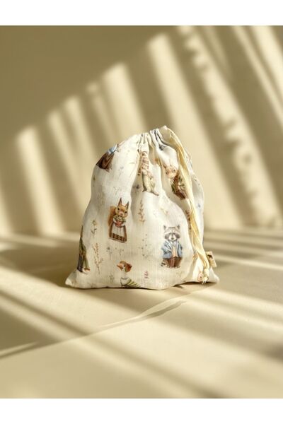 Little Dude 100% Organic Cotton Patterned Muslin Bag (25 X 30 CM)