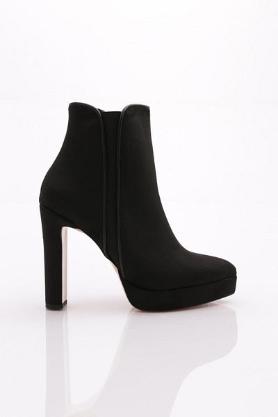 DGN Μαύρα Suede 623 Γυναικείες μπότες με τακούνι