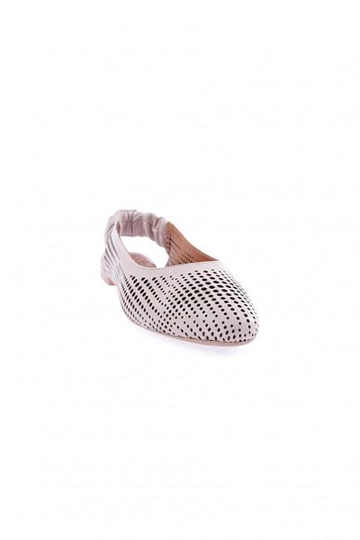 DGN Balerini Zenne din piele naturală argintiu imprimați cu laser pentru femei - spate deschis elastic 41532110