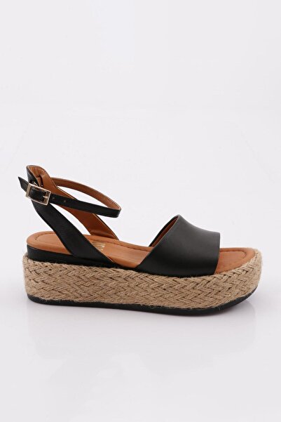 DGN Women's Thick Strappy Ankle Strap Thick Sole Sandals Black 7528910
