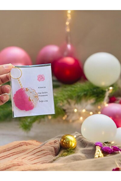 aralmini 20 Adet Epoksi Pembe Gold Anahtarlık Sünnet, Düğün Nişan Söz, Kına, ...