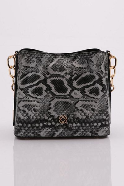 DGN Black Snake Patterned Free Women's Bag 1622856