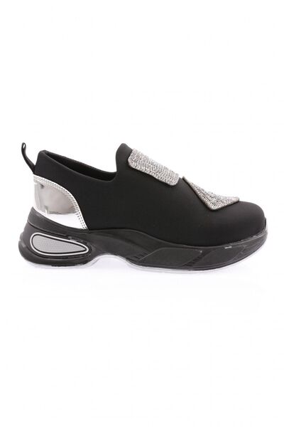 DGN Women's Stretch Stone Motif Mega Thick Sole Sneakers Shoes Silver 237213116