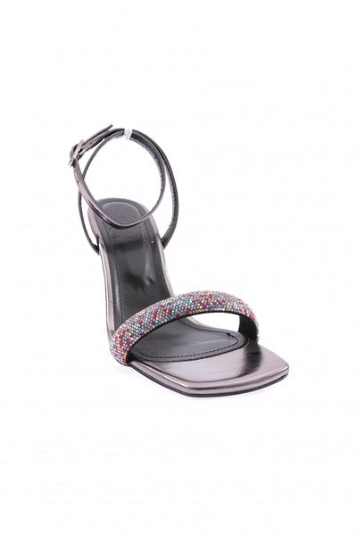 DGN 5161-23y Pantofi cu toc pentru femei Silver Stone Platinum Metallic