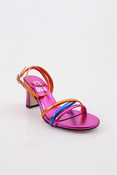DGN Sandale de damă fucsia metalice - cu bretele încrucișate 8661535