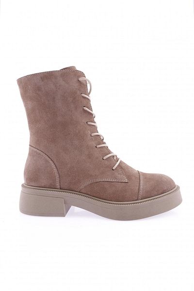 DGN Γυναικείες μπότες με κορδόνια Mink Suede Γνήσιο δέρμα 46102678