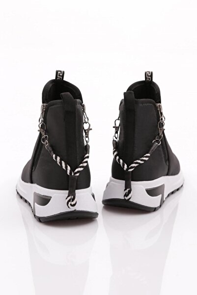 DGN Kadın Kalın Taban Fermuar Detaylı Bot Siyah 7963363