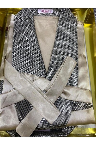 ERBAĞCI HOMEWEAR Σετ ανδρικής πιτζάμες σατέν 4 τεμαχίων