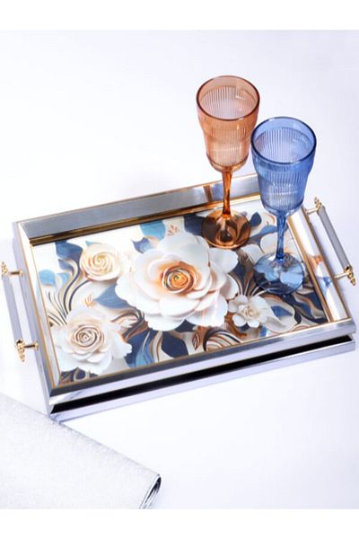 Kosova 50*31 Cm Silver 305 Luxury Rectangular Tray