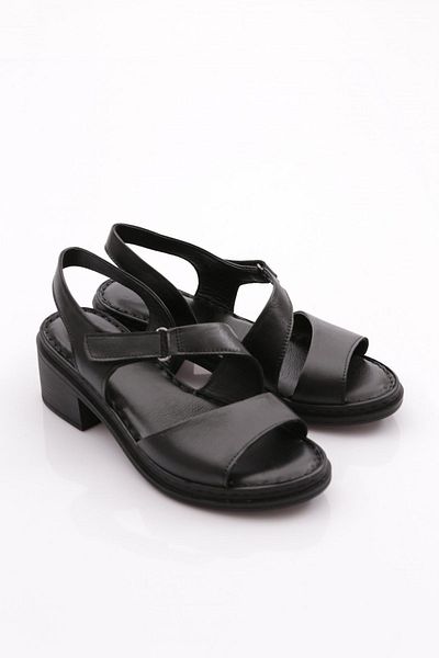 DGN Women's Back Tie Sandals Black Black Genuine Leather 41235109