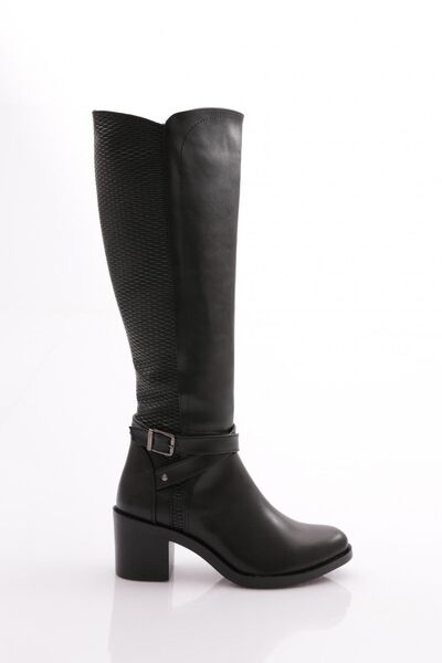 DGN Women's Heeled Boots with Black Buckle - 53213138
