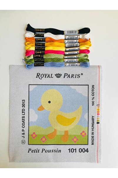 Royal paris Goblen Kiti Ipleri Dahil Duvar Panosu Yavru Ördek Desenli (15X15CM)