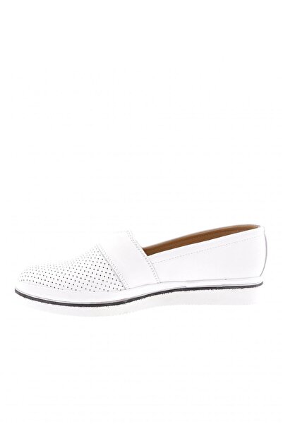 DGN 535-23y Dámská laserová přezka do V Gumová Detailní pohodlná obuv Bílá pravá kůže