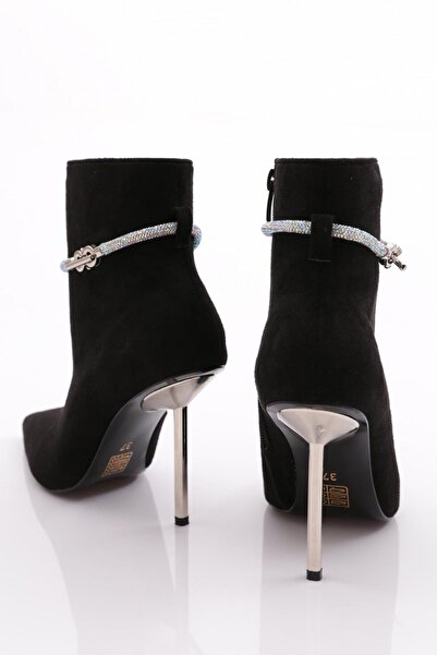 DGN Kadın Topuklu Bot Siyah Dana 91223557