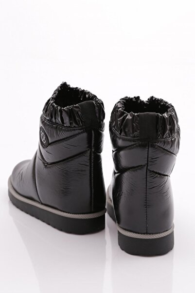 DGN Kadın Bileği Lastikli Içi Kürklü Bot Siyah Gri 3353224