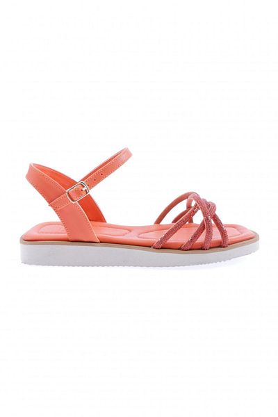 DGN Orange Women's Cross Silver Stone Sandals - 6463372