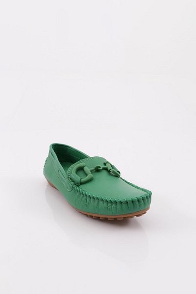 DGN Grüner Damen-Loafer K105 aus echtem Leder - Zubehörschuhe