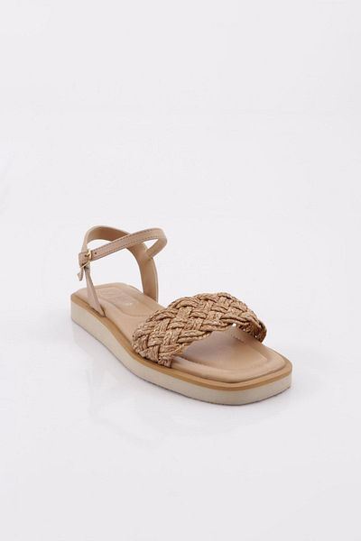 DGN Natural 517 Damensandalen - Strohstrickdetail