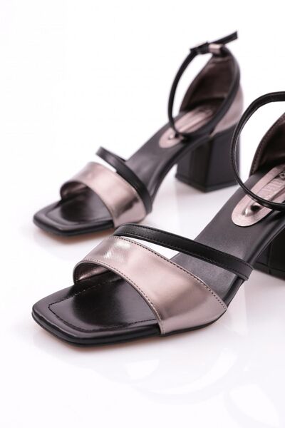 DGN Black Platinum Women's Heeled Sandals - 7143273