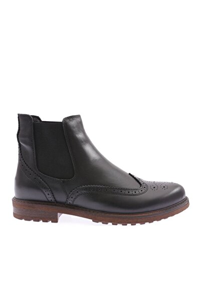DGN Men's Laser Chelsea Boots Black Genuine Leather 104423210