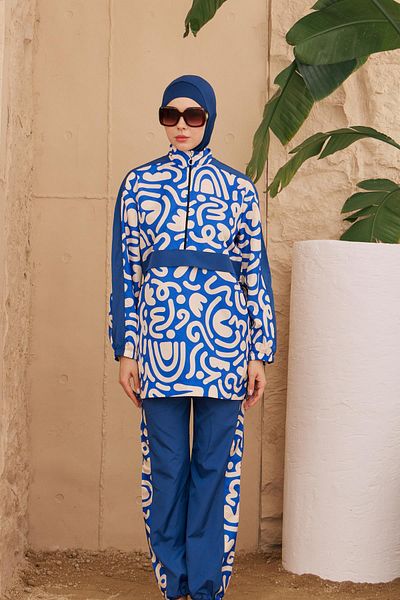 Starinci Mayo Indigo Swimsuit Fabric Scarf Bone