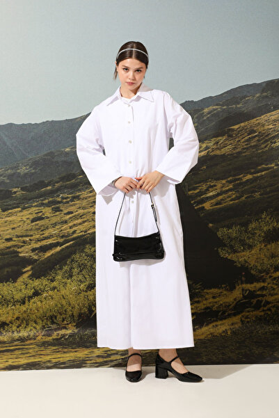 ZÜLAYS Poplin Gömlek Elbise Ekru