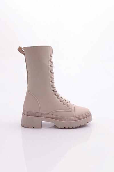 DGN K9070 Ecru Women's Boots - Lace-up