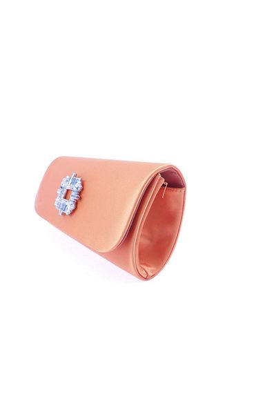 DGN Orange Satin Evening Dress Clutch Bag - 65883152