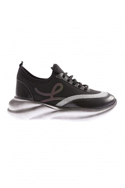 DGN Negru - 314 Pantofi de damă cu sclipici cu detalii elastice Negru