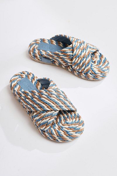 Limoya Papuci de damă Leiya Blue Cross Banded Rope