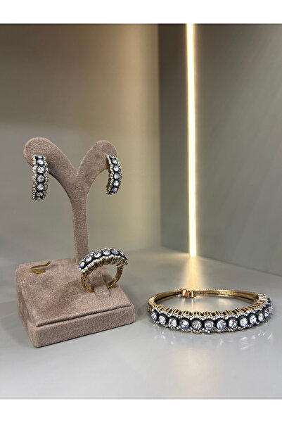 Zeynep Özkan Tasarım Oval Baget Bronz Set