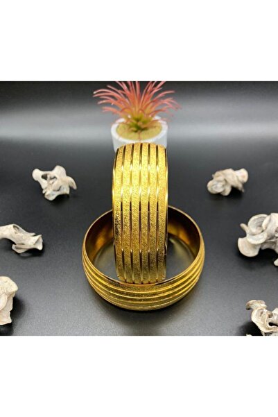 barisiva gold 22 Ayar Altın Kaplama Kadın 3 Cm Eninde Bilezik Modeli 1 Adet F...