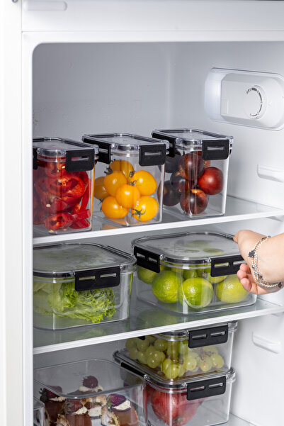 Nandy Home 1700ML Set of 3 Clear Storage Container with Lock Lid - Rectangular Design