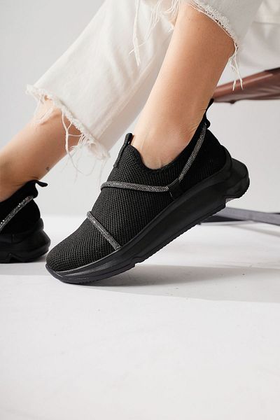 Limoya Pantofi sport pentru femei Lorrie Black Stone cu detalii de piatră