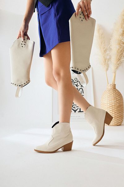 Limoya Caarina Beige Removable Conch Γυναικείες Μπότες-Γυναικείες Μπότες, Γυναικεία Μποτάκια